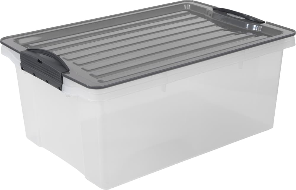 Compact Aufbewahrungsbox 13l mit Deckel, Kunststoff (PP) BPA-frei, grau/transparent, A4 Aufbewahrungsbox Rotho 603357000000 Bild Nr. 1