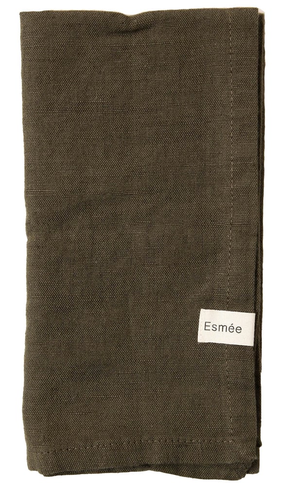 Serviette en tissu vert olive Serviette en tissu Esmée 673964400000 Photo no. 1