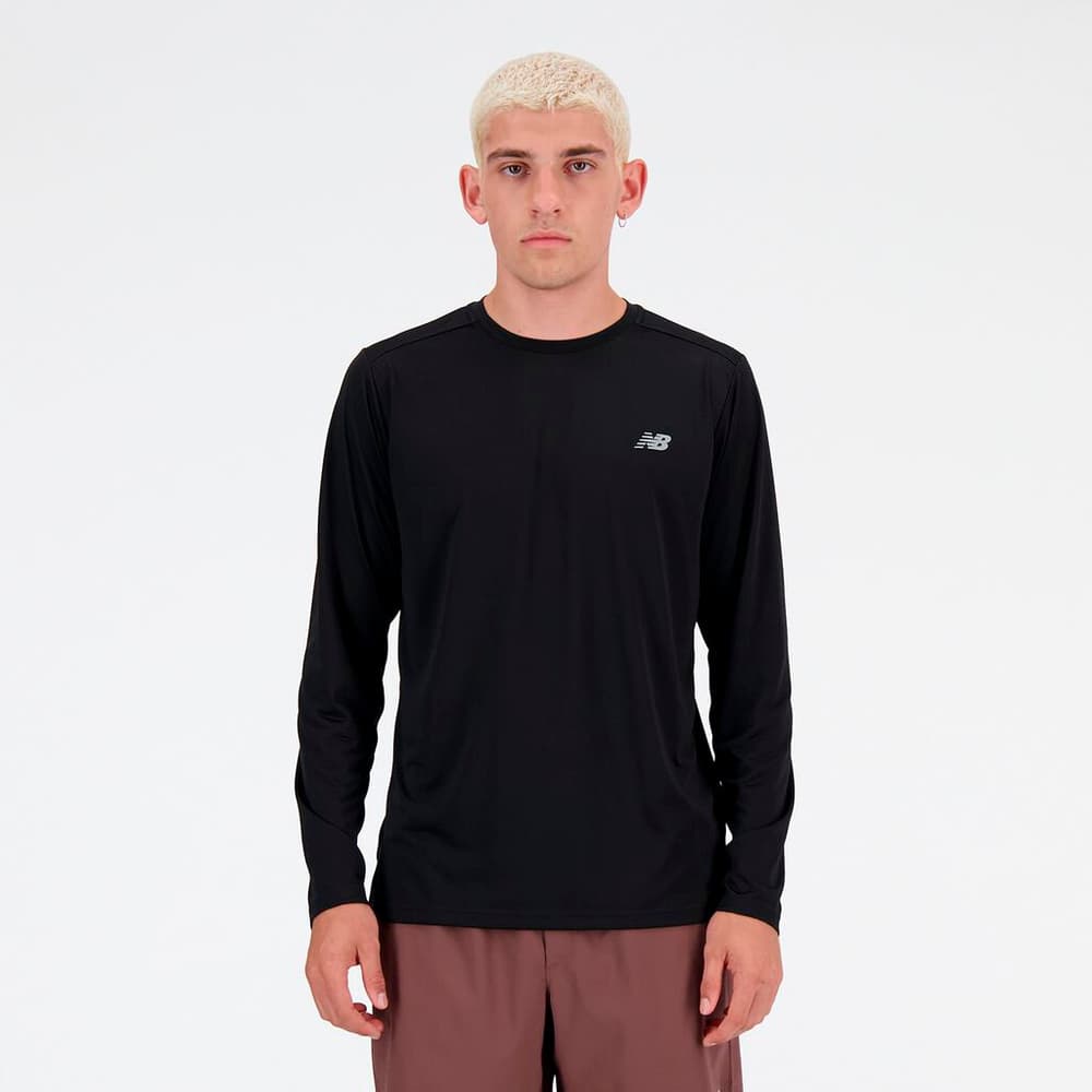 Run Long Sleeve T-Shirt Maglia a maniche lunghe New Balance 474158600320 Taglie S Colore nero N. figura 1