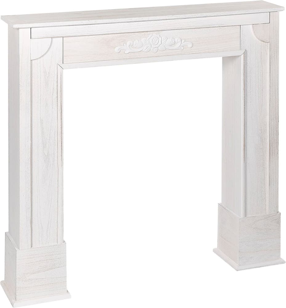 Cornice per caminetto legno bianco sporco 105 x 100 cm DEDIN Accessori per caminetti Beliani 615187300000 N. figura 1