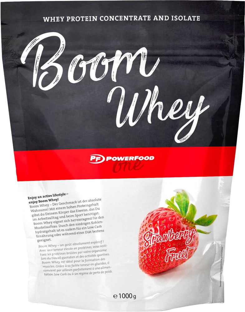 Boom Whey Proteinpulver PowerFood One 467392601400 Farbe 00 Geschmack Erdbeer Bild-Nr. 1