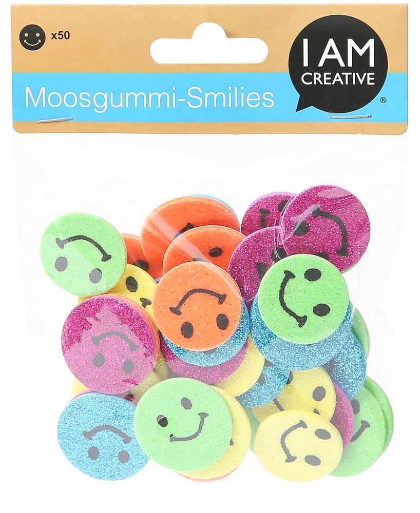 Moosgummi, Glitter Smiles, 50 Stk. Streuteile I AM CREATIVE 666217200000 Bild Nr. 1