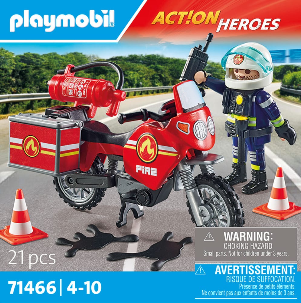 Action Heroes 71466 Pompier et moto PLAYMOBIL® 741923800000 Photo no. 1