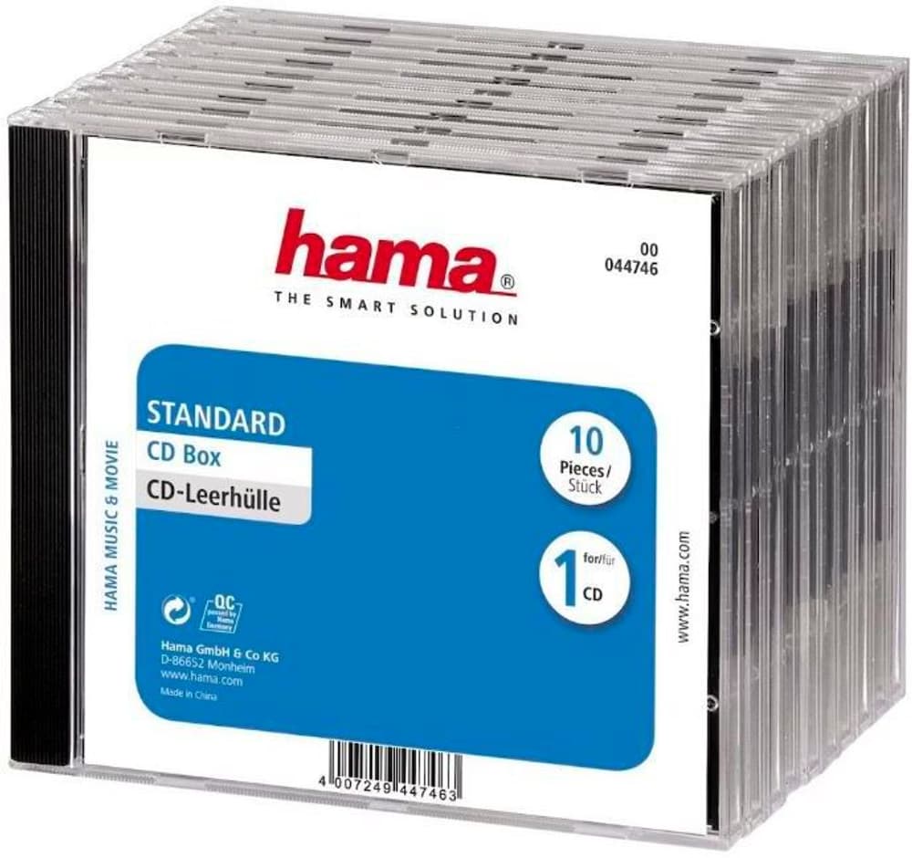 Custodia vuota per CD standard, confezione da 10 Custodia per media ottici Hama 785302422475 N. figura 1