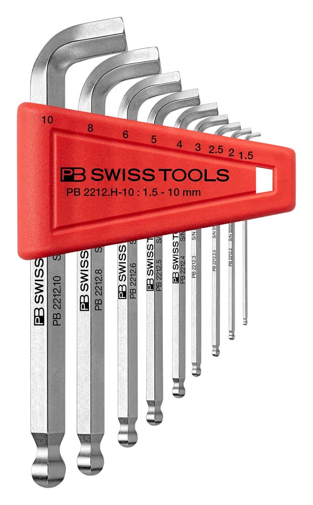 PB Swiss Tools Jeux de clés mâles coudées avec tête PB2212 H-10 CN Clés mâle six pans Jeux de clés mâles coudées avec tête PB2212 H-10 CN Clés mâle six pans PB Swiss Tools 602777700000 Photo no. 1