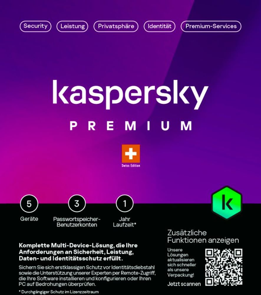Premium (5 Device) (D/F/I) [PC/Mac/Android/iOS] Antivirus (boîte) Kaspersky 785302424311 Photo no. 1