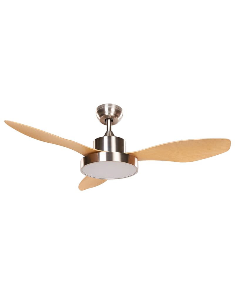 Ventilatore da soffitto metallo argento e legno chiaro 36 cm BANDERAS Ventilatore da soffitto Beliani 669700118783 N. figura 1