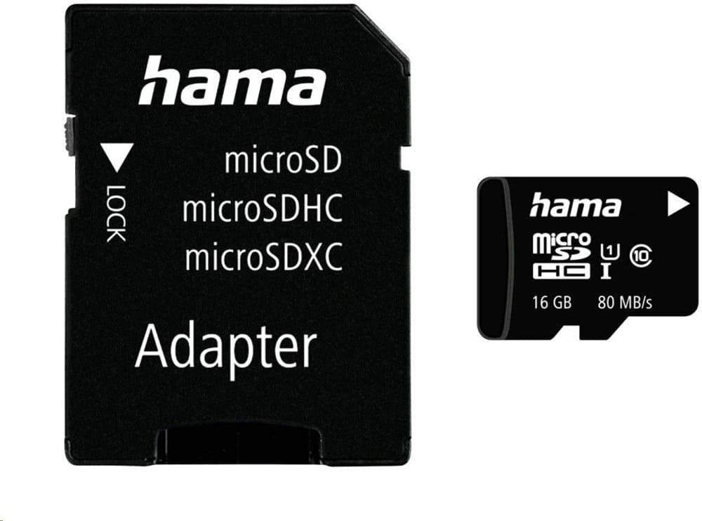 16GB Class 10 UHS-I 80MB / s + Adapter / Foto Speicherkarte Hama 785300172168 Bild Nr. 1