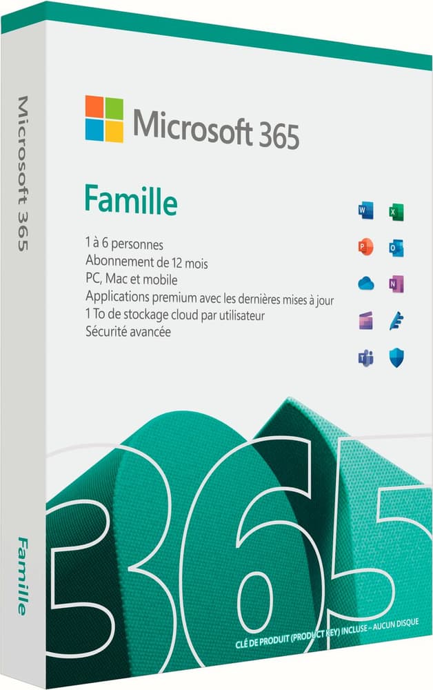 365 Family 1 année FR Logiciel de bureau (boîte) Microsoft 799164000000 Photo no. 1
