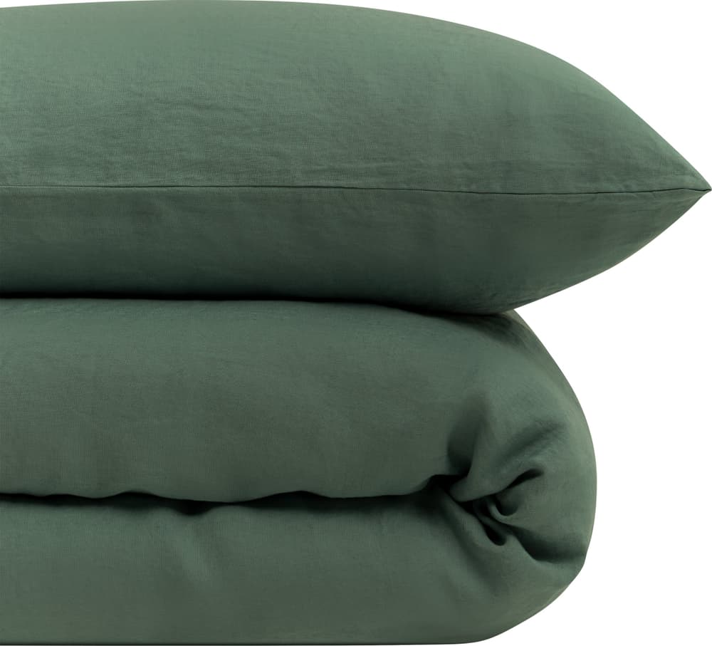 ZARA Federa per cuscino in lino 451255710663 Dimensioni Federa per cuscino - 65 x 65 cm Colore verde scuro N. figura 1