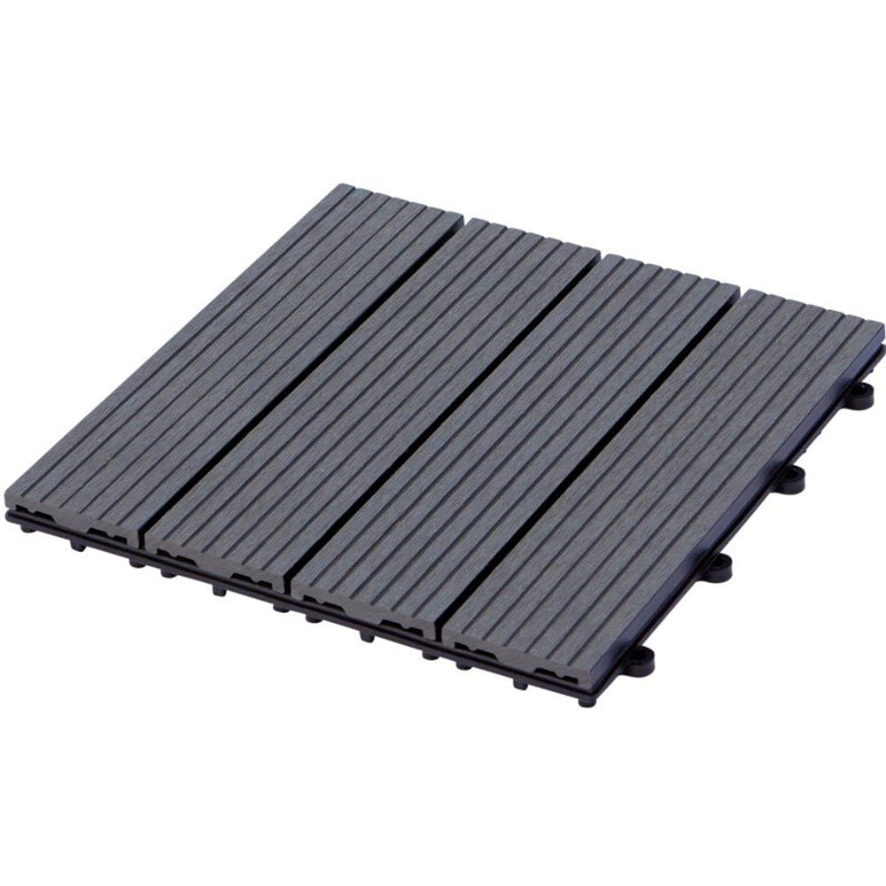 Lames de terrasse 4 pcs/pc 30x30x2,2cm - WPC gris ardoise Carreau PLUS 669700108886 Photo no. 1