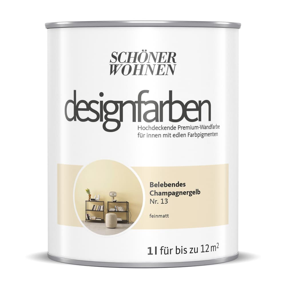 Designfarbe Champagnergelb 1 l Pittura per pareti Schöner Wohnen 660992500000 Contenuto 1.0 l N. figura 1