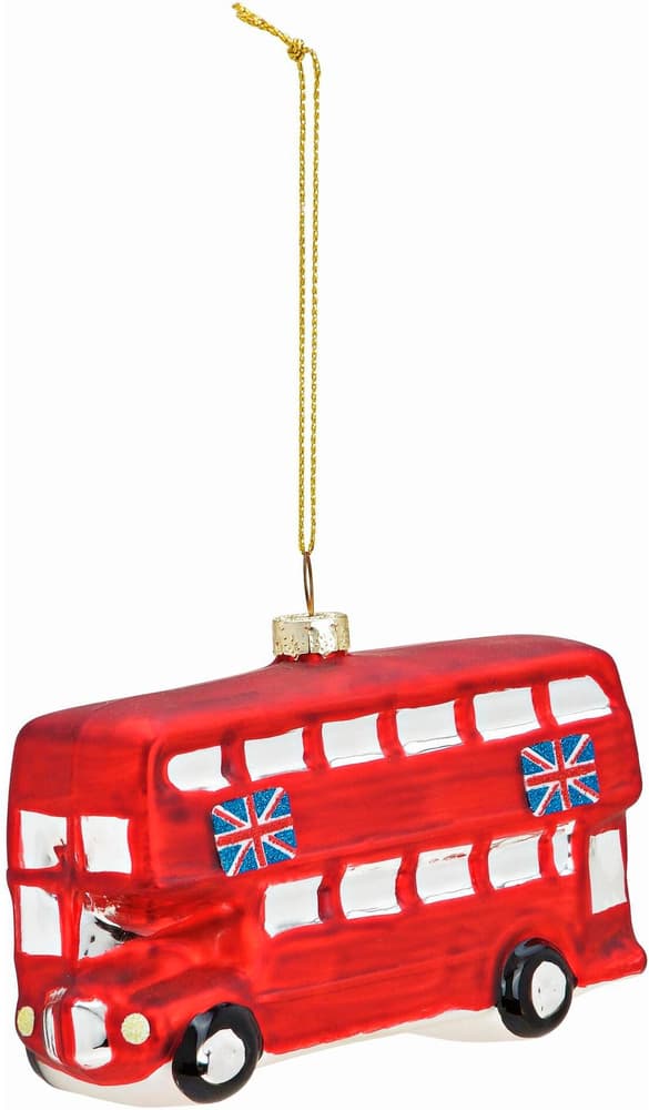 Weihnachtskugel London Bus Glas, 11x7x4 cm (BxHxT) Baumschmuck G. Wurm 785302444312 Bild Nr. 1