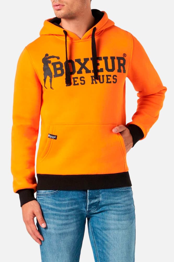 Man Hoodie Sweatshirt Felpa con cerniera Boxeur des Rues 472695900534 Taglie L Colore arancio N. figura 1