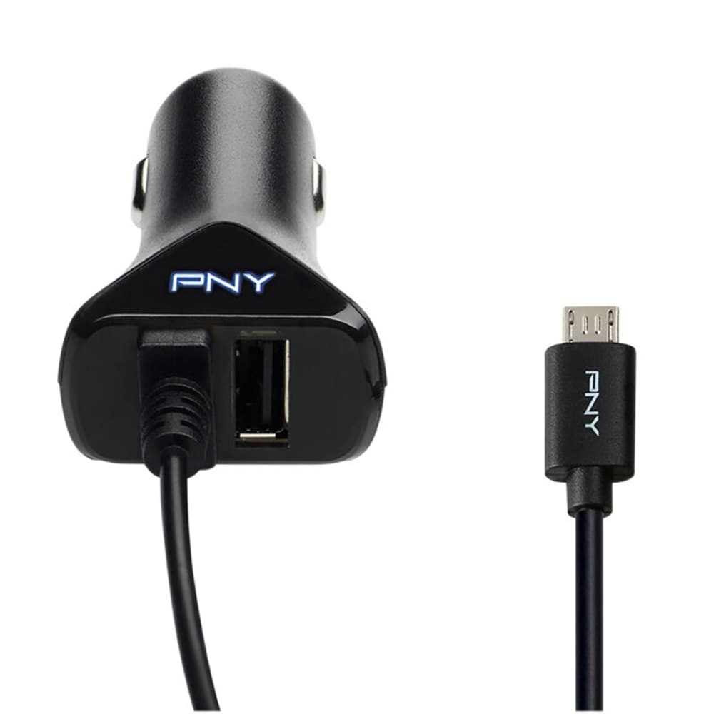 Micro-USB Car Charger USB Caricabatterie nero Adattatore per auto PNY Technologies 785302423747 N. figura 1
