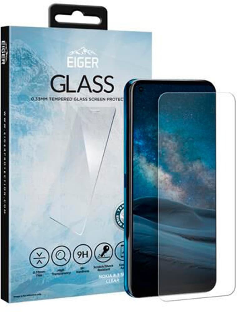 Display-Glass 2.5D Nokia 8.3 clear Protection d’écran pour smartphone Eiger 785300156347 Photo no. 1