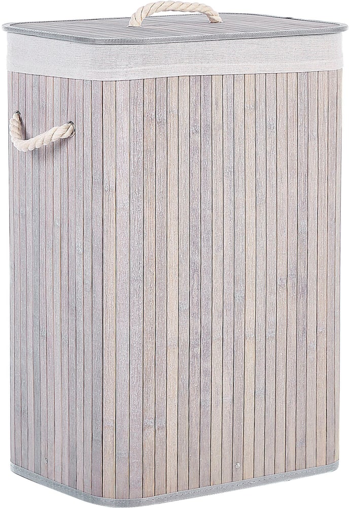Korb mit Deckel Bambusholz hellgrau rechteckig KOMARI Korb Beliani 611905500000 Bild Nr. 1