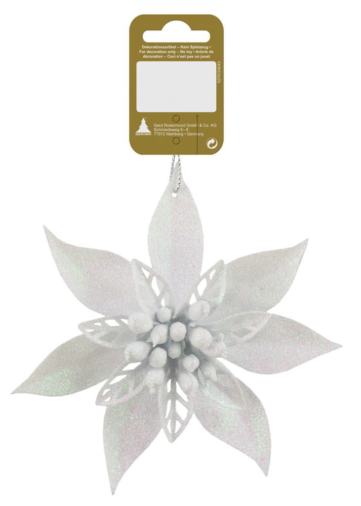 Fleur de poinsettia Décorations de sapin Geroma 657925400000 Couleur Blanc Dimensions L: 12.0 cm Photo no. 1
