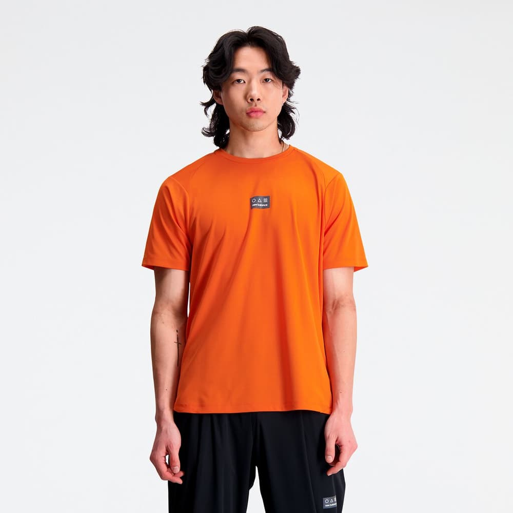 NB AT Nvent Short Sleeve T-shirt New Balance 468902100535 Taille L Couleur orange foncé Photo no. 1