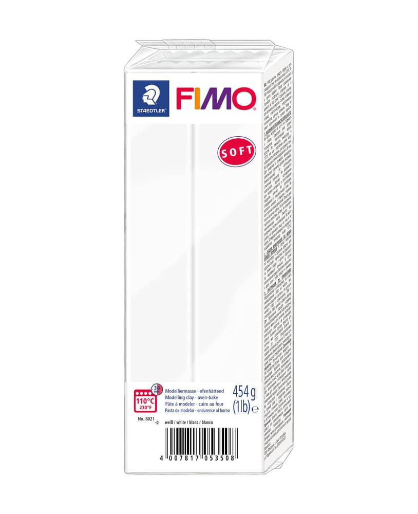 Soft FIMO bloc grand, blanc Pâte à modeler Fimo 666930900000 Photo no. 1