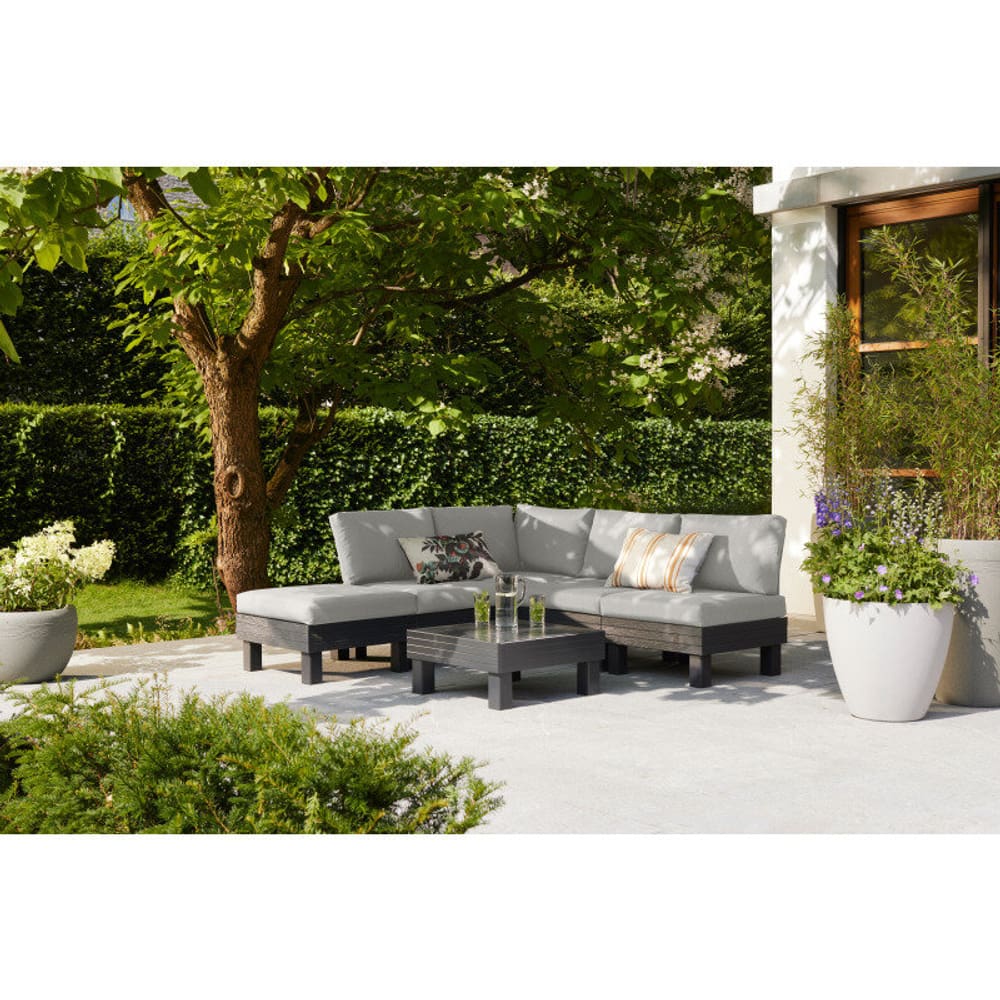 Set da salotto Elements 5 posti con tavolo grafite/grigio chiaro Set da giardino Keter 669700106809 N. figura 1