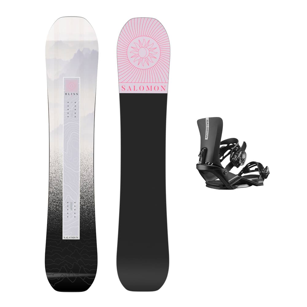 Bliss inkl. Rhythm All Mountain Snowboard avec fixations Salomon 494563014493 Couleur multicolore Longueur 144 Photo no. 1