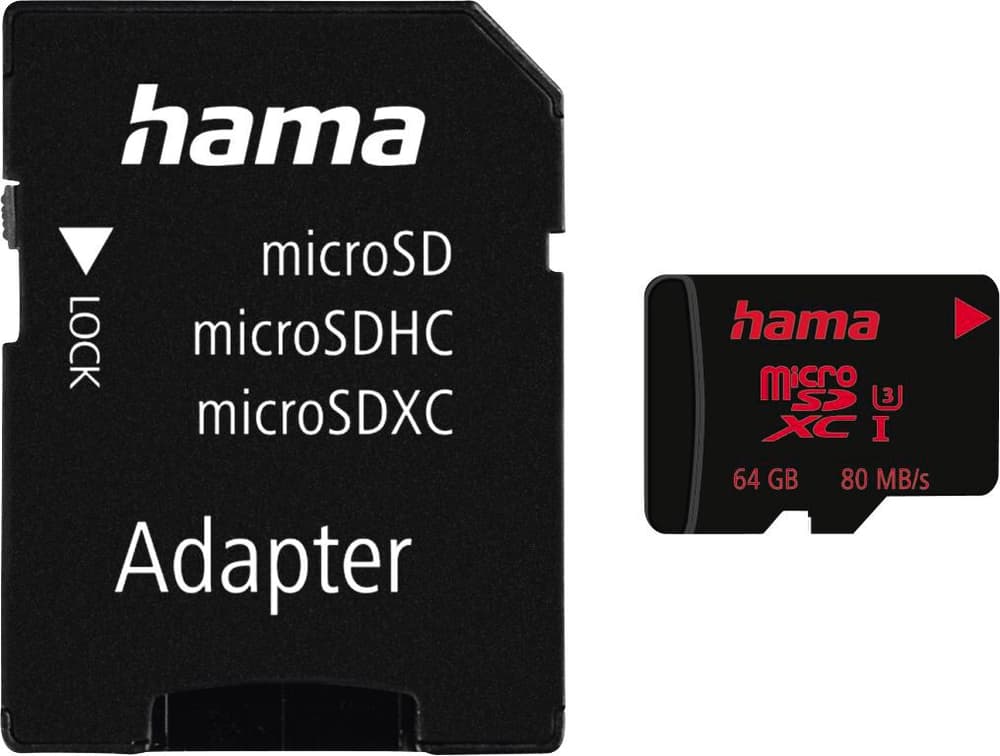 microSDXC 64GB UHS Speed C3 UHS-I 80MB / s + Adapter / Foto Carte mémoire Hama 785300181367 Photo no. 1