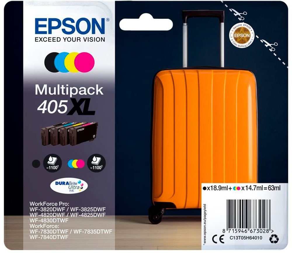 Multipack 4-colours 405XL DURABrite Ultra Ink Tintenpatrone Epson 785302432118 Bild Nr. 1
