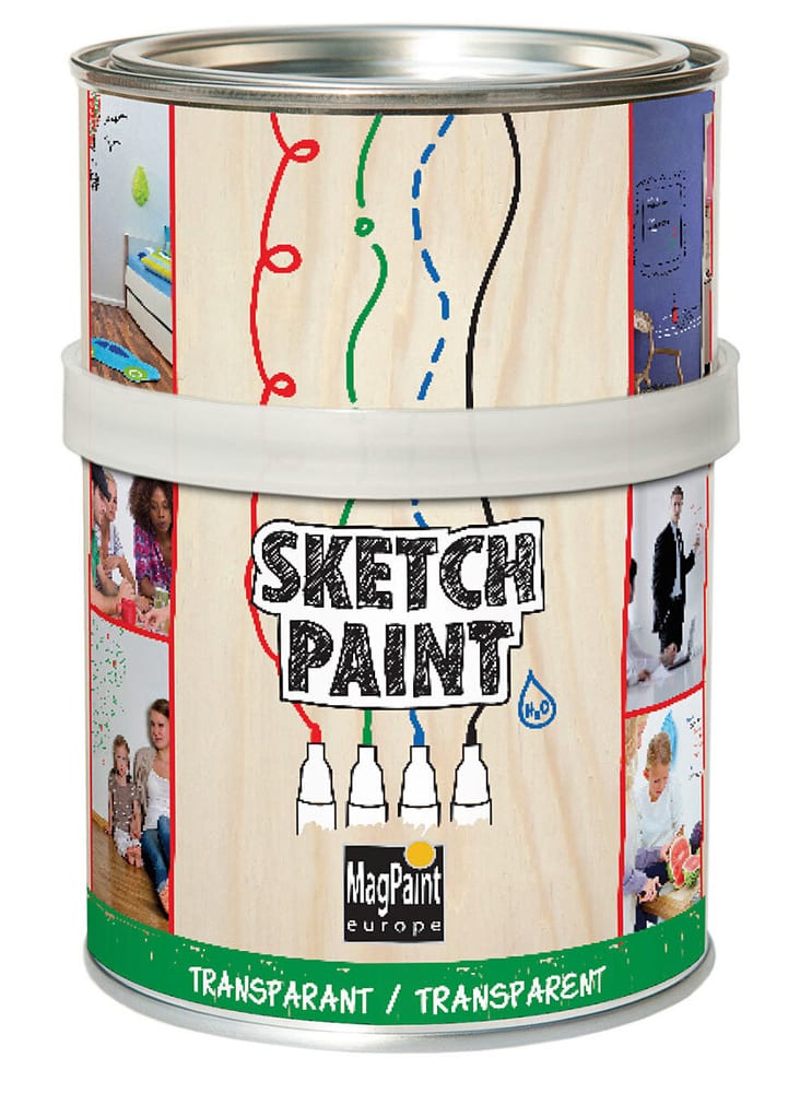 Whiteboardfarbe SketchPaint Trasparente Opaco 0,5 l Colore della lavagna Magpaint 661518900000 N. figura 1