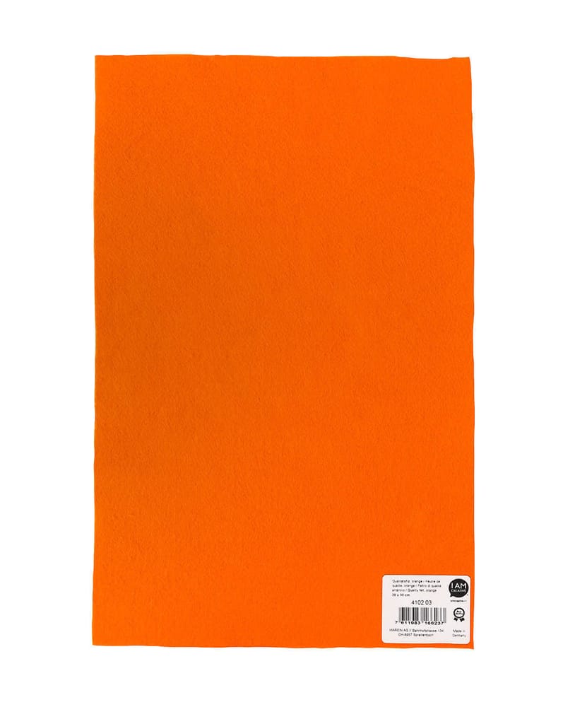 Qualité feutre orange, 20x30cm x 1mm Feutre artisanal 666912700000 Photo no. 1