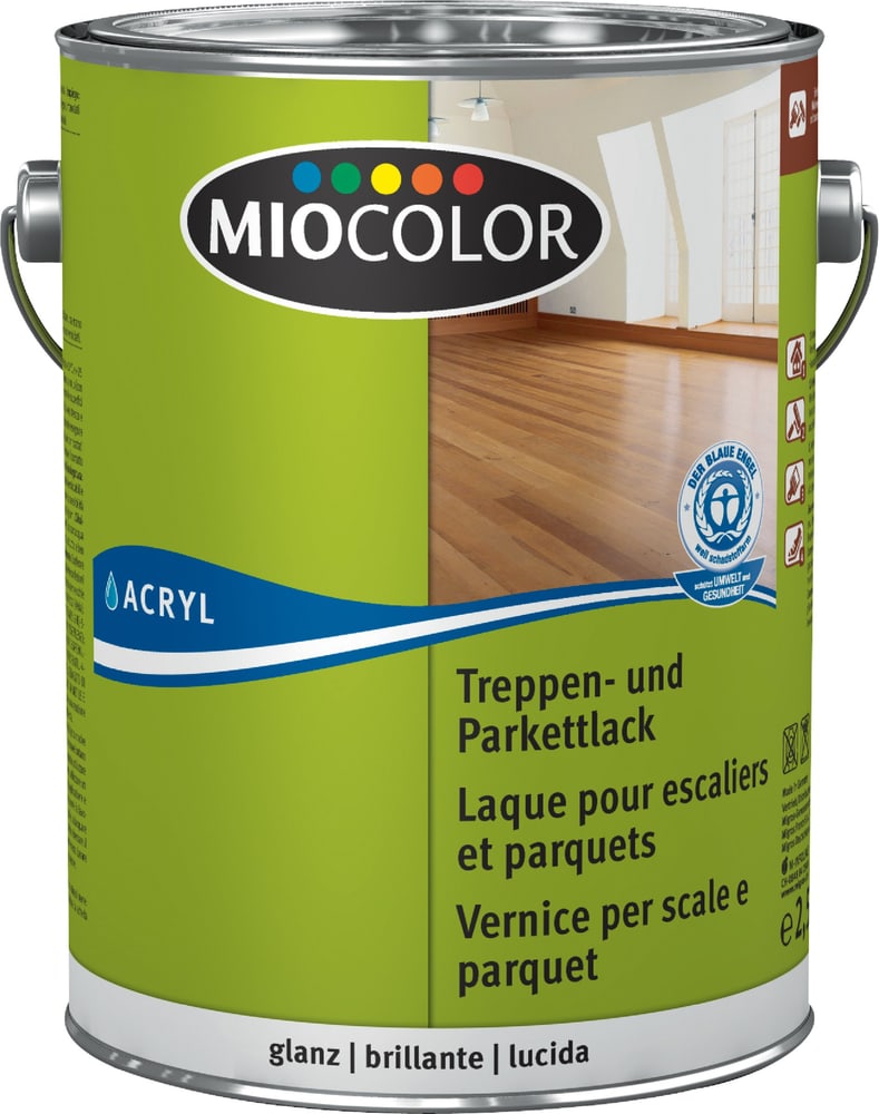 Treppen- und Parkettlack glanz Farblos 2.5 l Miocolor 661118700000 Farbe Farblos Inhalt 2.5 l Bild Nr. 1