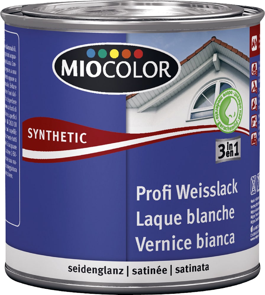 Synthetic Profi Weisslack seidenglanz Weiss 375 ml Synthetic Weisslack Miocolor 661442800000 Farbe Weiss Inhalt 375.0 ml Bild Nr. 1