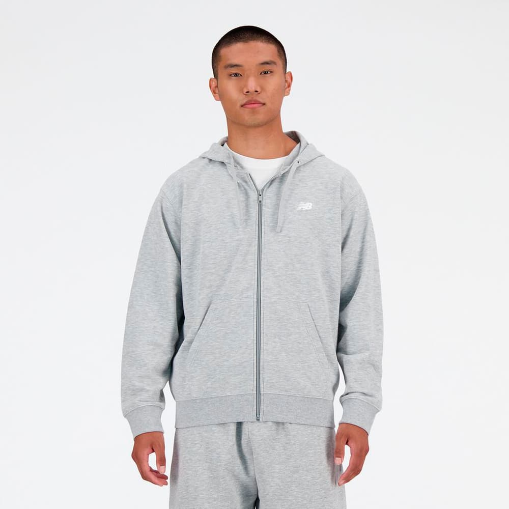 Stacked Logo French Terry FZ Hoodie Sweatshirt à capuche New Balance 474159000381 Taille S Couleur gris claire Photo no. 1