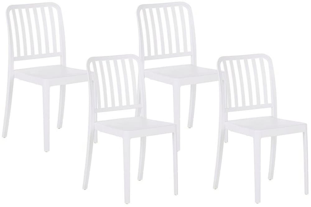Lot de 4 chaises de jardin blanches SERSALE Chaise de jardin Beliani 759250000000 Photo no. 1