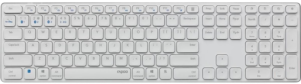 E9800M ultraslim Weiss Universal Tastatur Rapoo 78530019719523 Bild Nr. 1