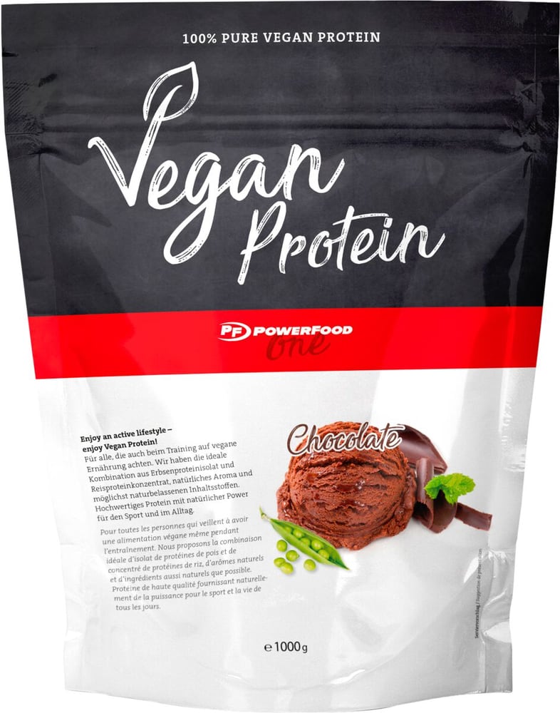 Vegan Protein Polvere proteico PowerFood One 467392703600 Colore neutro Gusto Cioccolato N. figura 1