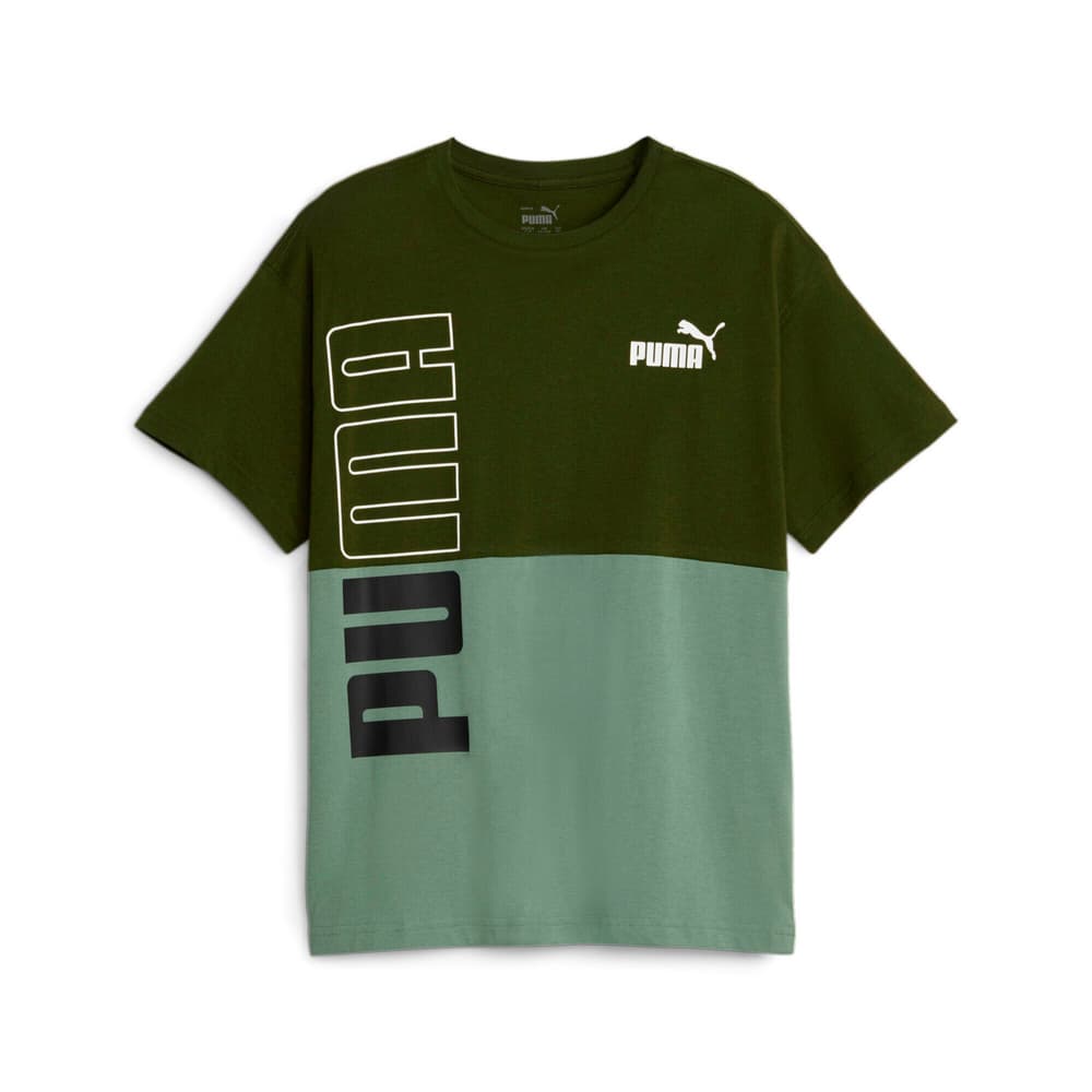 POWER Colorblock Tee B T-shirt Puma 469321917667 Taille 176 Couleur olive Photo no. 1