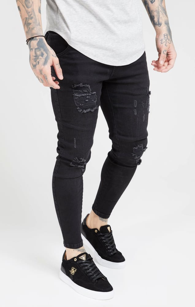 Essential Distressed Skinny Jean Pantalon de loisirs SikSilk 474111700420 Taille M Couleur noir Photo no. 1