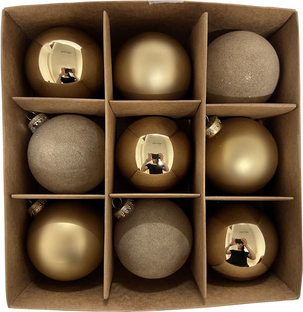 Ensemble de boules de Noël 9 pcs Décoration pour arbre Do it + Garden 656879800000 Couleur Or Dimensions ø: 8.0 cm Photo no. 1