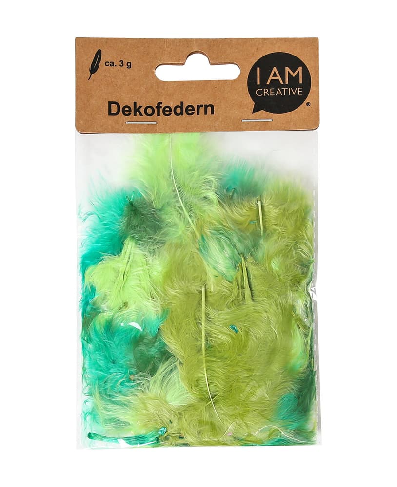 Dekofedern, Federn für Dekorationen und zum Basteln, Grün-Mix, 5 - 8 cm, ca. 3 g Deko Federn 668057400000 Bild Nr. 1