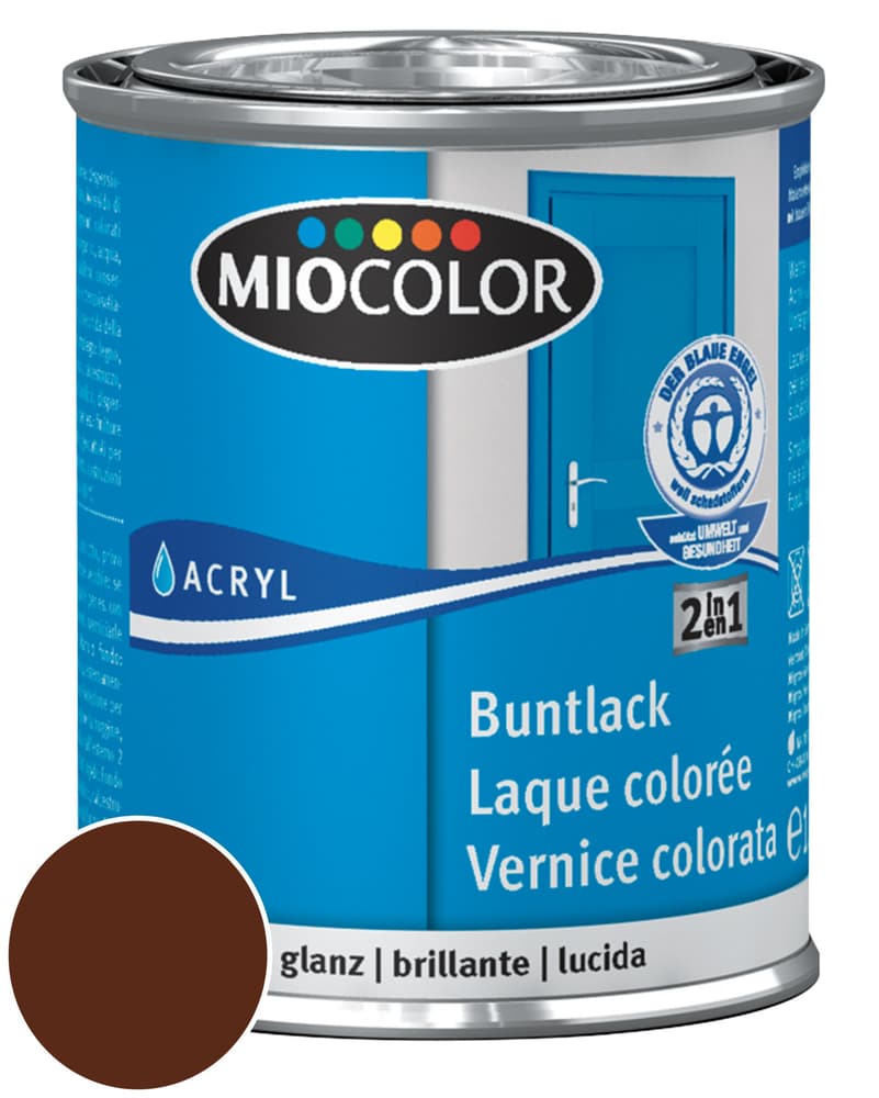 Miocolor Acryl Buntlack glanz Schokobraun 125 ml Acryl