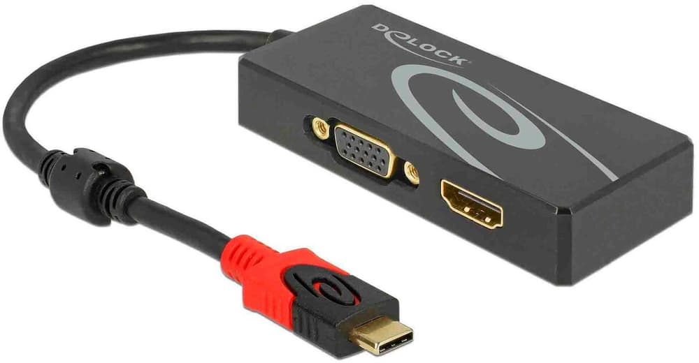 Diviseur de signaux à 2 ports USB-C - 1xHDMI & 1xVGA Adattatore HDMI DeLock 785300166024 N. figura 1