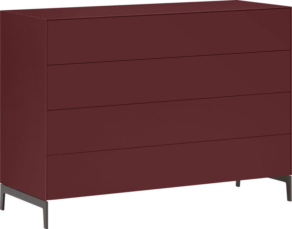 LUX Commode 400843900000 Dimensions L: 120.0 cm x P: 46.0 cm x H: 86.5 cm Couleur Rouge foncé Photo no. 1