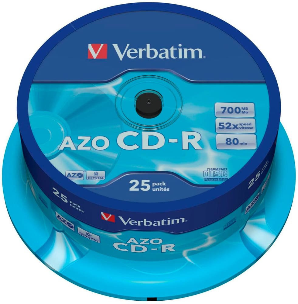 CD-R AZO 0.7 GB, Spindel (25 Stück) CD Rohlinge Verbatim 785302435951 Bild Nr. 1