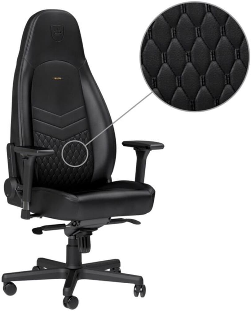 ICON Real Leather - black Sedia da gaming Noble Chairs 785302416020 N. figura 1