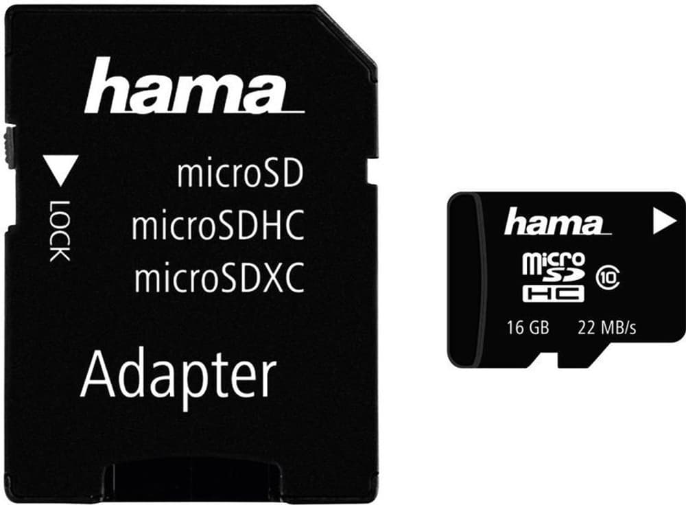 16GB Class 10 22 MB / s + Adapter / Foto Speicherkarte Hama 785300172164 Bild Nr. 1