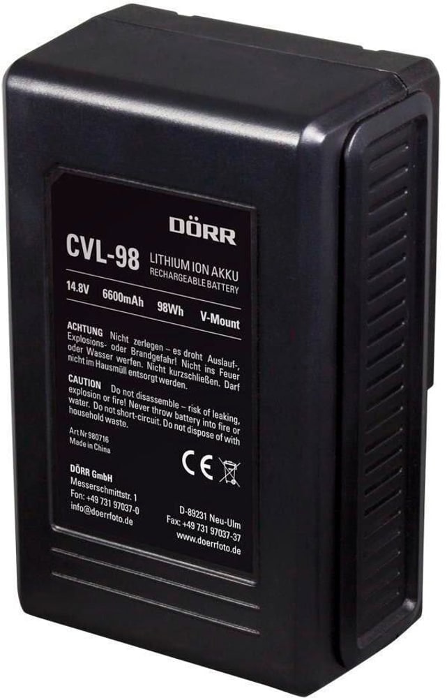 Compact V-Mount CVL-98 Accumulatore per fotocamere Dörr 785302427596 N. figura 1