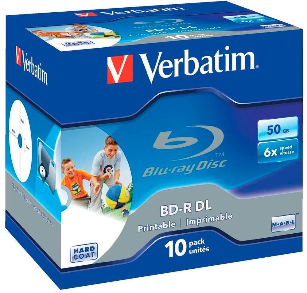 BD-R 50 GB, custodia (10 pezzi) Blu-ray vuoti Verbatim 785302436037 N. figura 1