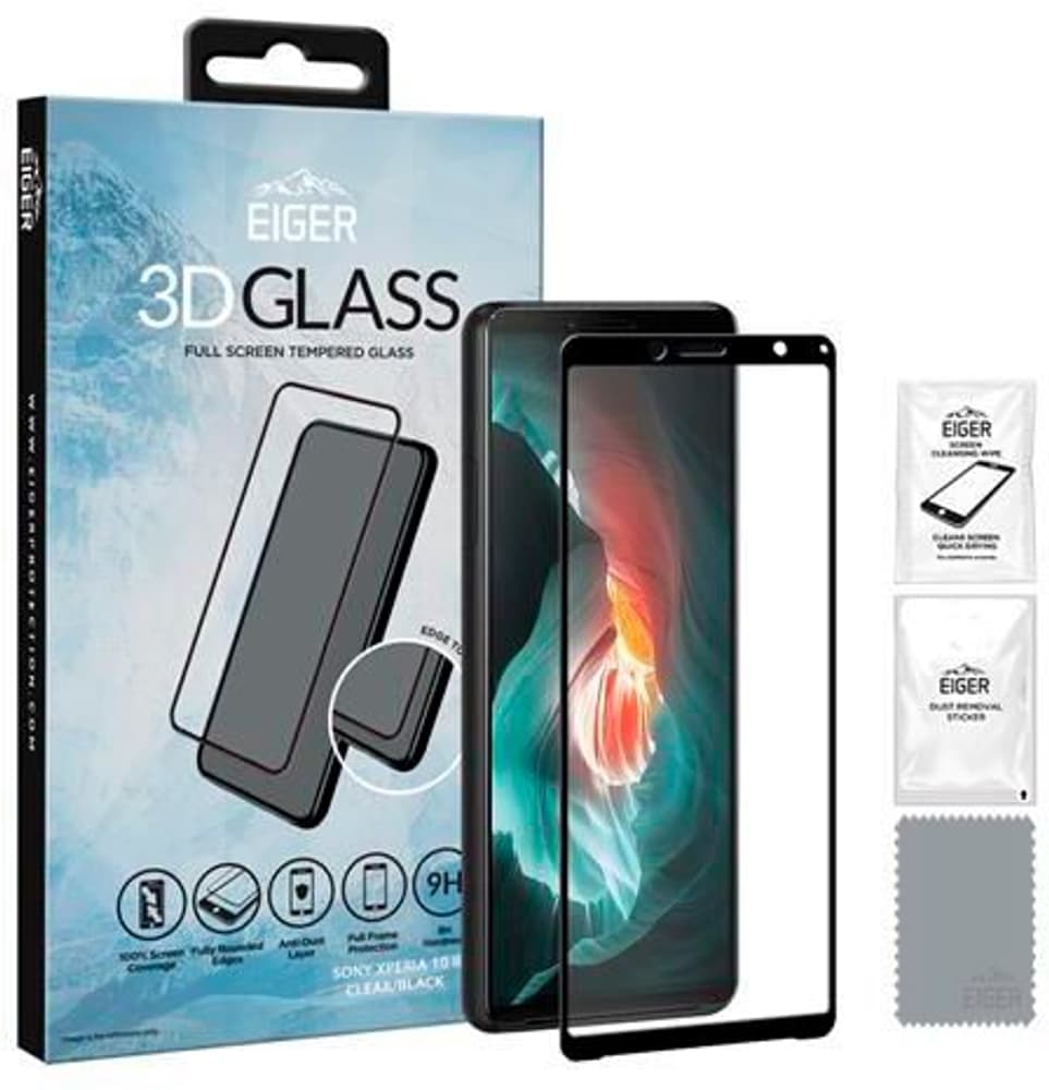 Xperia 10ii, 3D-Glas sw Smartphone Schutzfolie Eiger 785300192860 Bild Nr. 1