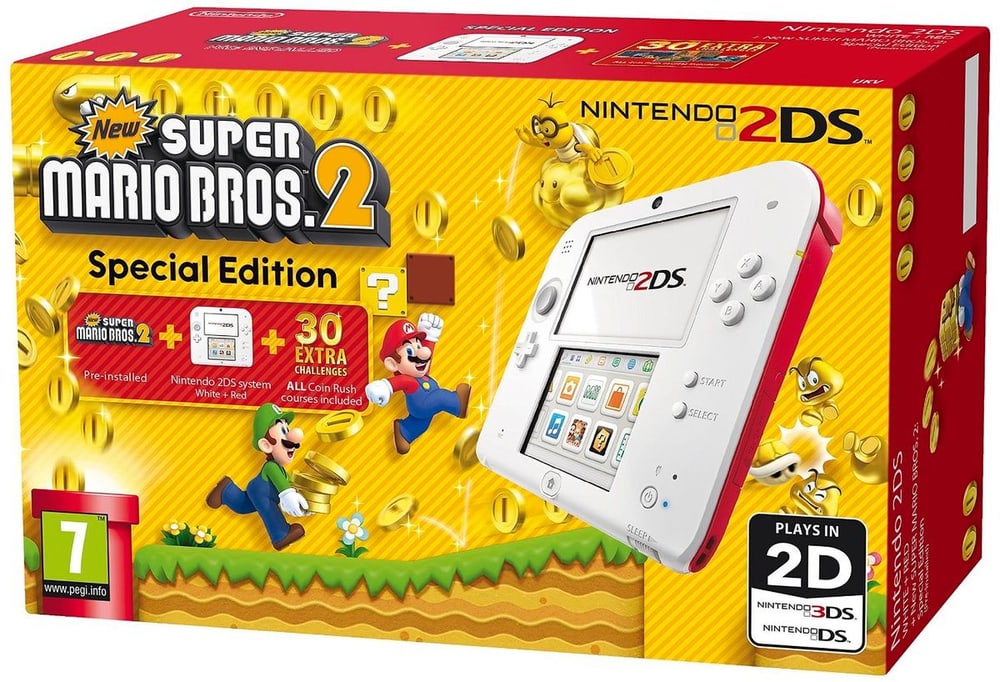 2DS blanc-Red incl. New Super Mario Bros. 2 Nintendo 78542230000014 Photo n°. 1